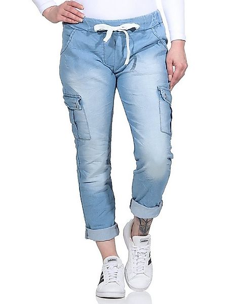 CLEO STYLE Jogginghose Damen Jogginghose Jeans 21094 Hellblau günstig online kaufen
