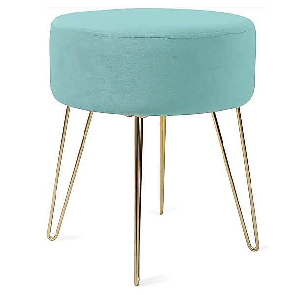 Zedelmaier Sitzhocker Runder Sitzhocker Samt Schminktisch Fußhocker Ottoman günstig online kaufen