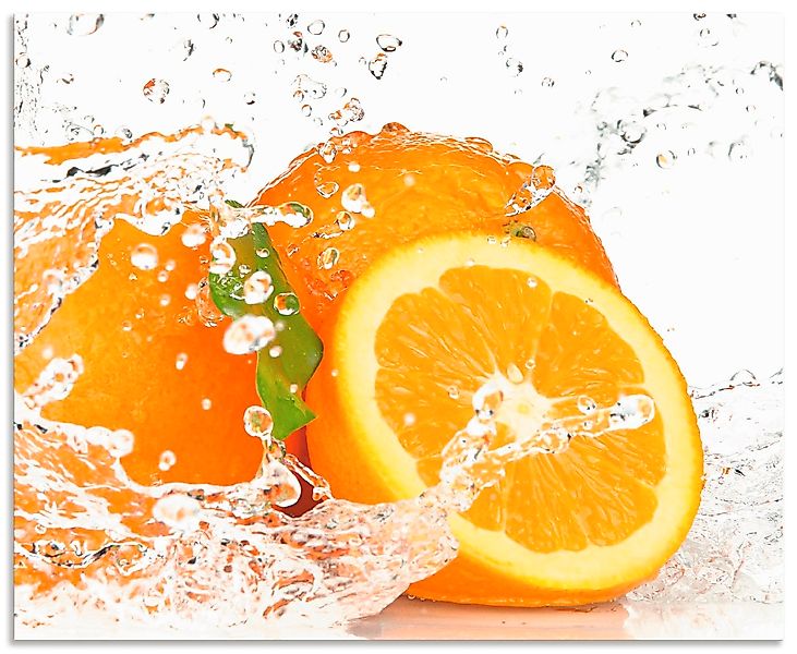 Artland Küchenrückwand »Orange mit Spritzwasser«, (1 tlg.), Alu Spritzschut günstig online kaufen