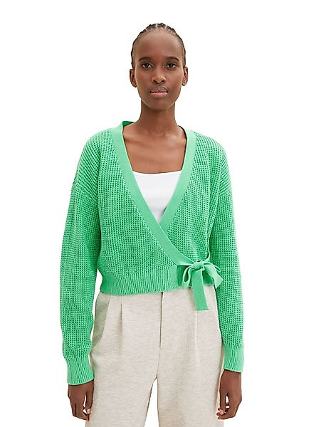 Tom Tailor Denim Damen Strickjacke WRAP - Regular Fit günstig online kaufen