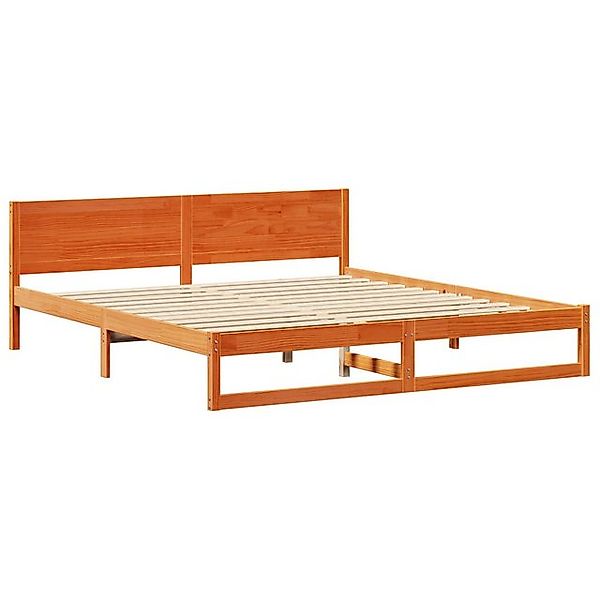 vidaXL Bett Bettgestell Wachsbraun Massivholz Kiefer 180 x 200 cm Langlebig günstig online kaufen