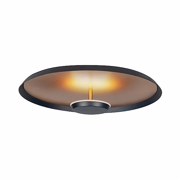 LED-Deckenleuchte Oro, Ø 36 cm, schwarz/gold, Metall dimmbar günstig online kaufen