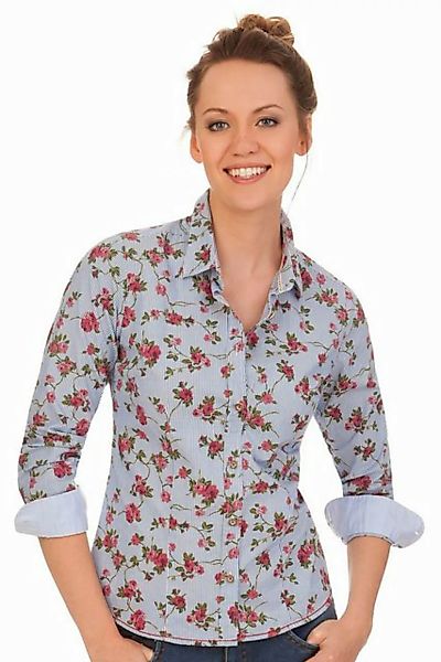 Hatico Trachtenbluse Trachtenbluse - ROSENHIMMEL - hellblau günstig online kaufen