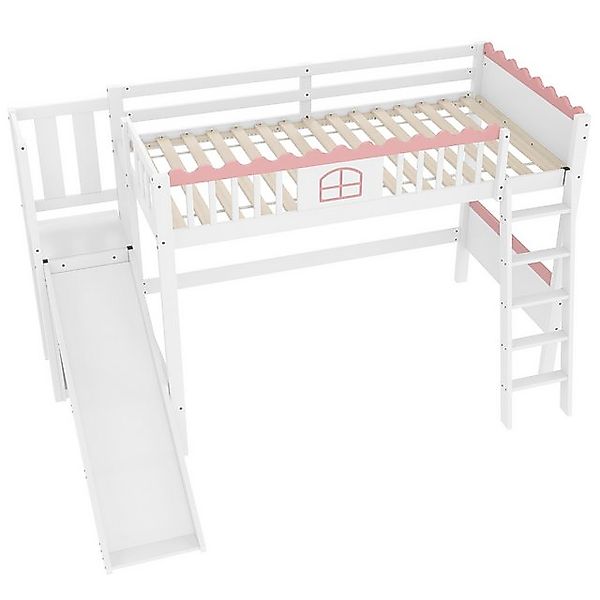 STILVORA Kinderbett 90x200 Kinderbett mit Rutsche und LED,Jugendbett ohne m günstig online kaufen