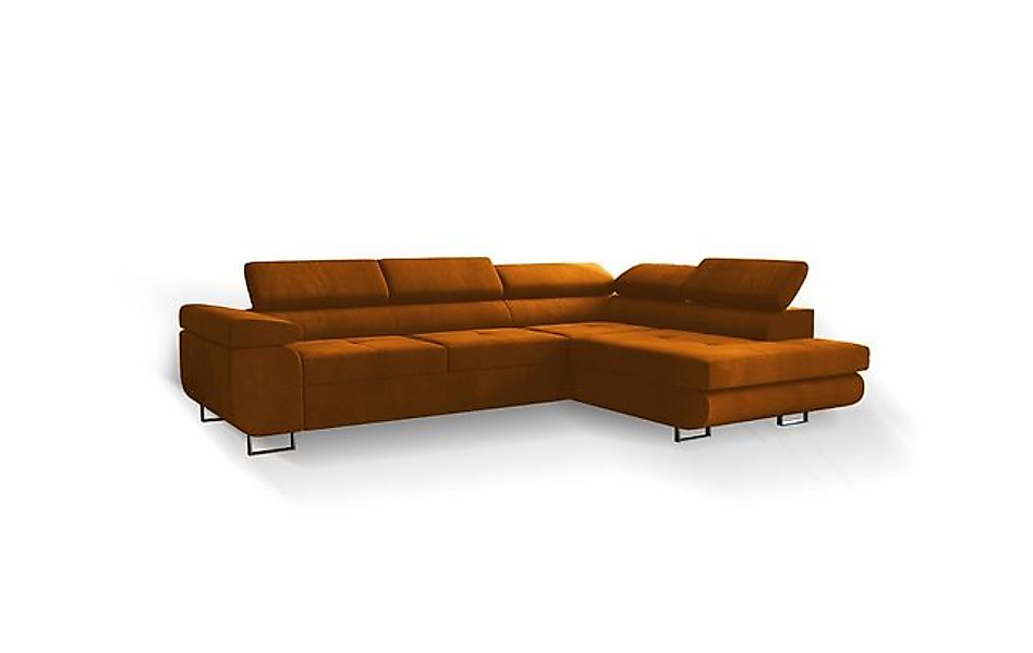 Goldstoff Ecksofa Designercouch mit Schlaffunktion, multifunktionale Couch günstig online kaufen