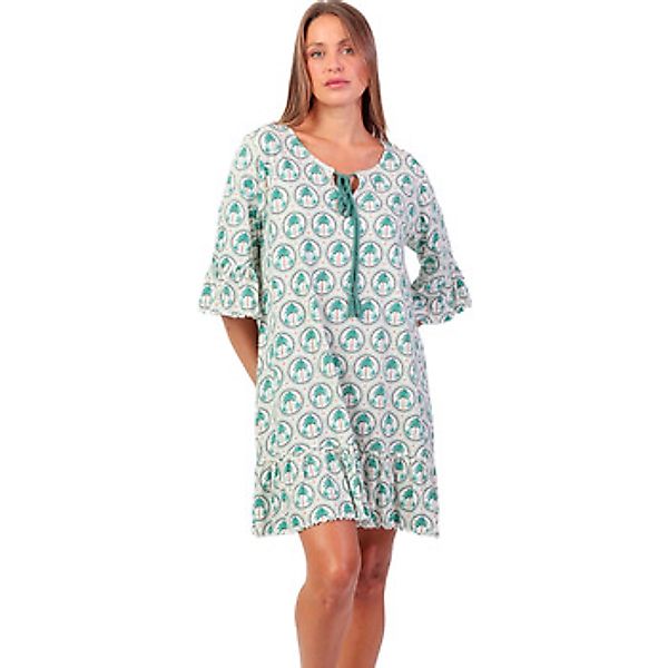 Admas  Kurze Kleider Nachthemd mit halblangen Ärmeln Palm Mosaic günstig online kaufen