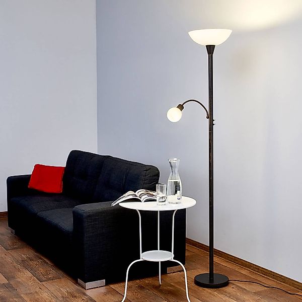 Lindby Stehlampe Elaina, Leselicht, rostfarben, 180 cm, E27 günstig online kaufen