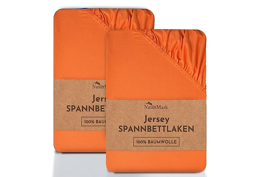 NatureMark Spannbettlaken 2er-Set Jersey Spannbetttuch 100% Baumwolle, 100% günstig online kaufen