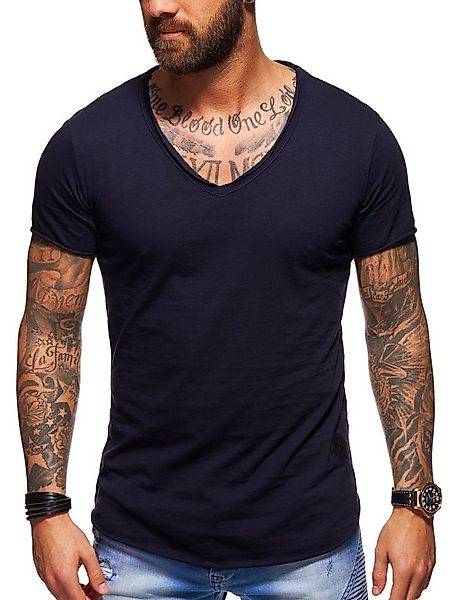 behype T-Shirt für Herren mit V-Ausschnitt aus 100% Baumwolle V-Neck Shirt günstig online kaufen