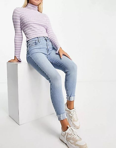 River Island – Jeans mit engem Schnitt, hohem Bund und Formeffekt für den P günstig online kaufen