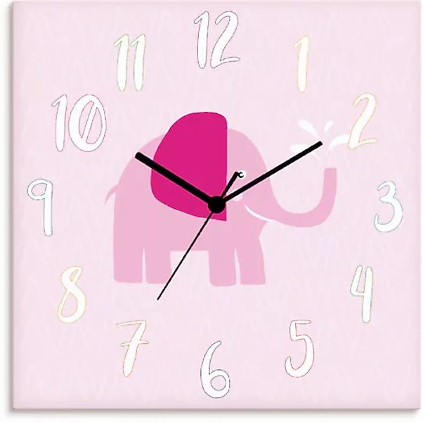 Artland Wanduhr »Elefant auf rosa«, wahlweise mit Quarz- oder Funkuhrwerk, günstig online kaufen