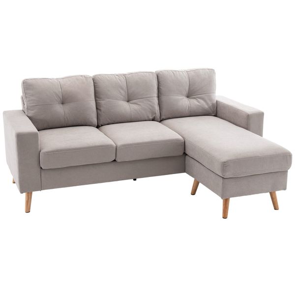 HOMCOM 3-Sitzer Eckcouch in L-Form, Eckgarnitur günstig online kaufen