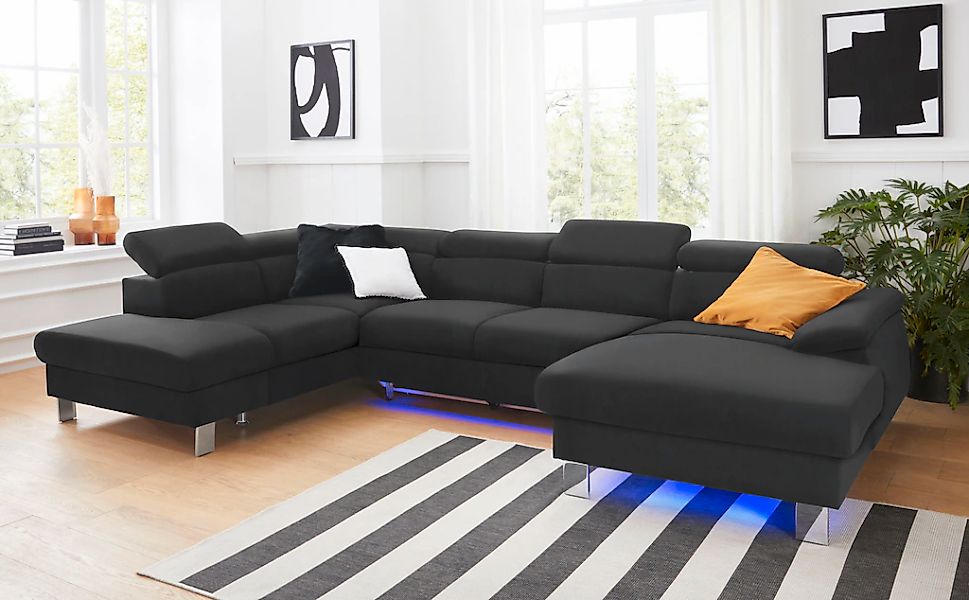COTTA Wohnlandschaft "Komaris U-Form, B: 320 cm", mit Kopfteilverstellung, günstig online kaufen