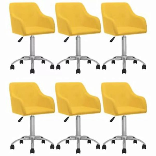 vidaXL Esszimmerstühle 6 Stk. Drehbar Gelb Stoff Esszimmerstuhl gelb günstig online kaufen