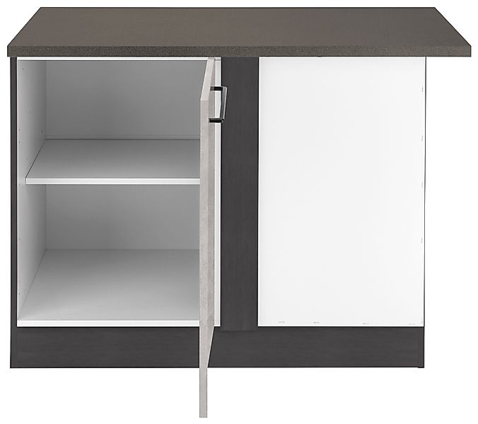 KOCHSTATION Eckunterschrank "KS-Tulsa" 110 cm breit, 1 Tür, schwarzer Metal günstig online kaufen