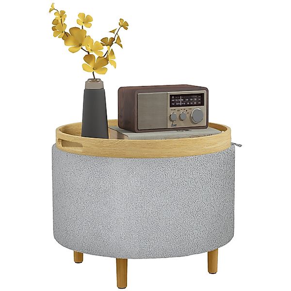 HOMCOM Sitzhocker mit Klappdeckel, Holzbeine (Hocker, günstig online kaufen
