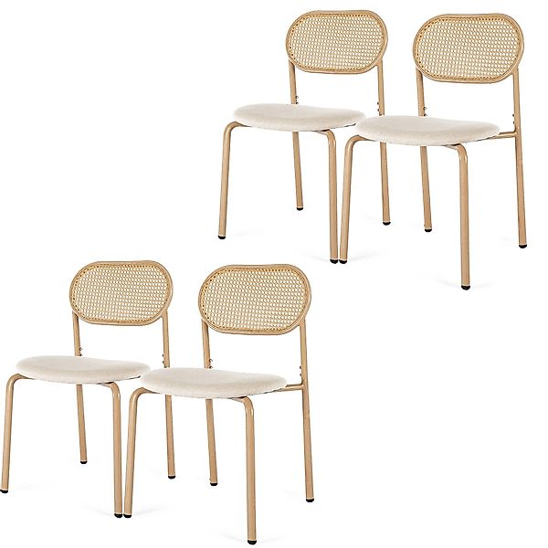 FUROKOY Rattanstuhl Esszimmerstuhl Küchenstuhl mit Rattan-Rückenlehne, günstig online kaufen