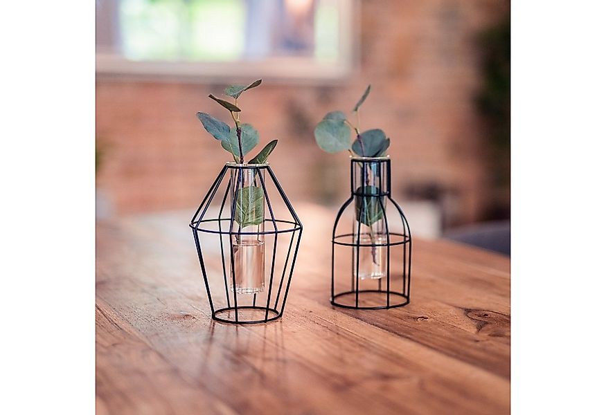 Flanacom Dekovase Designer Deko-Vase Metall - Moderne Tisch-Deko (2-tlg), G günstig online kaufen