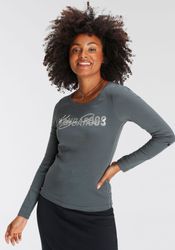 KangaROOS Langarmshirt krempelbare Ärmel, figurbetonter Schnitt, günstig online kaufen