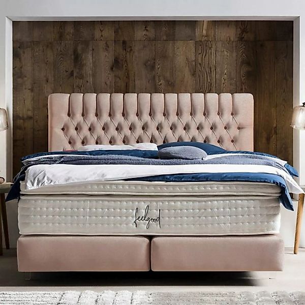 BettCo Boxspringbett Chester (in Rose Samt, 140 x 200 cm), Kostenloser Aufb günstig online kaufen