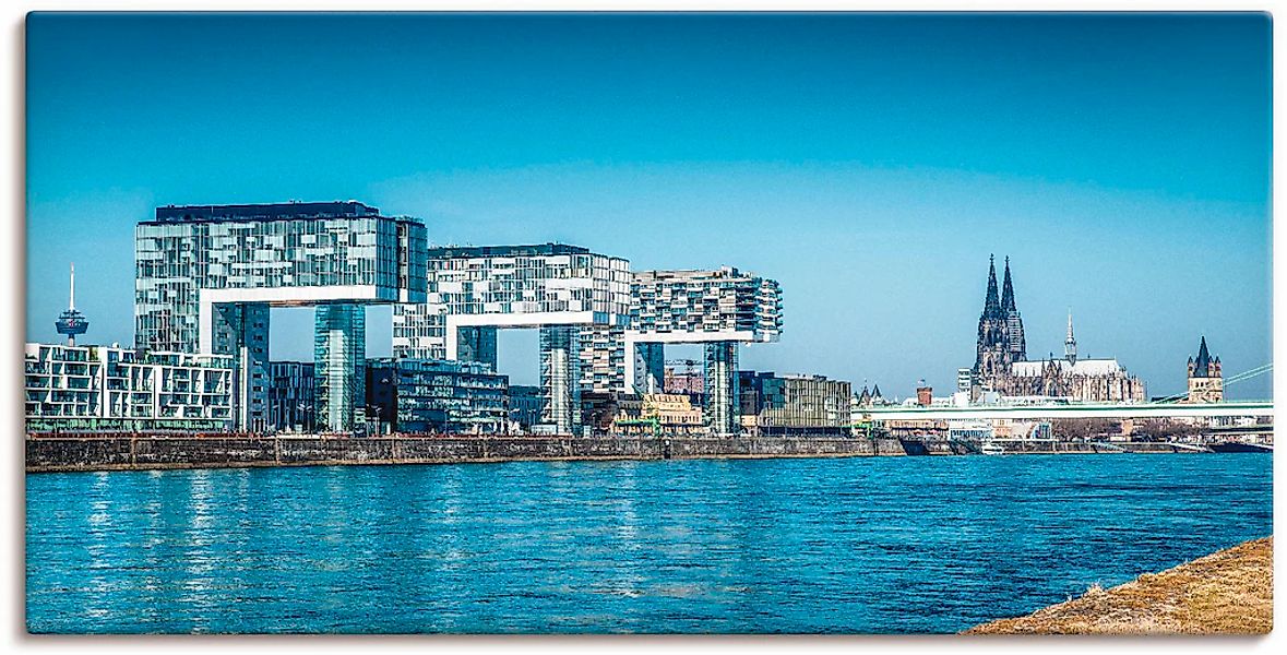 Artland "Köln Kranhäuser und Dom" Gebäude 1 Stk. tlg. als Alubild, Leinwand günstig online kaufen