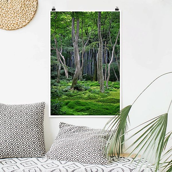 Poster Wald - Hochformat Japanischer Wald günstig online kaufen