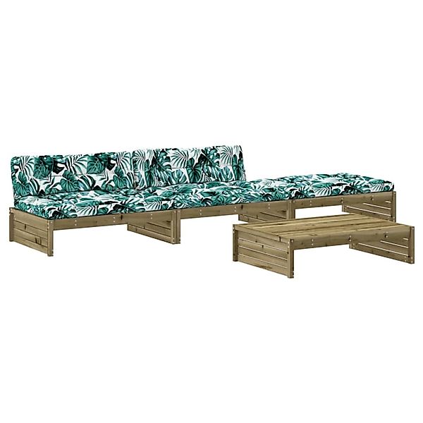 vidaXL 4-tlg Garten-Lounge-Set mit Kissen Kiefernholz Imprägniert Modell 13 günstig online kaufen