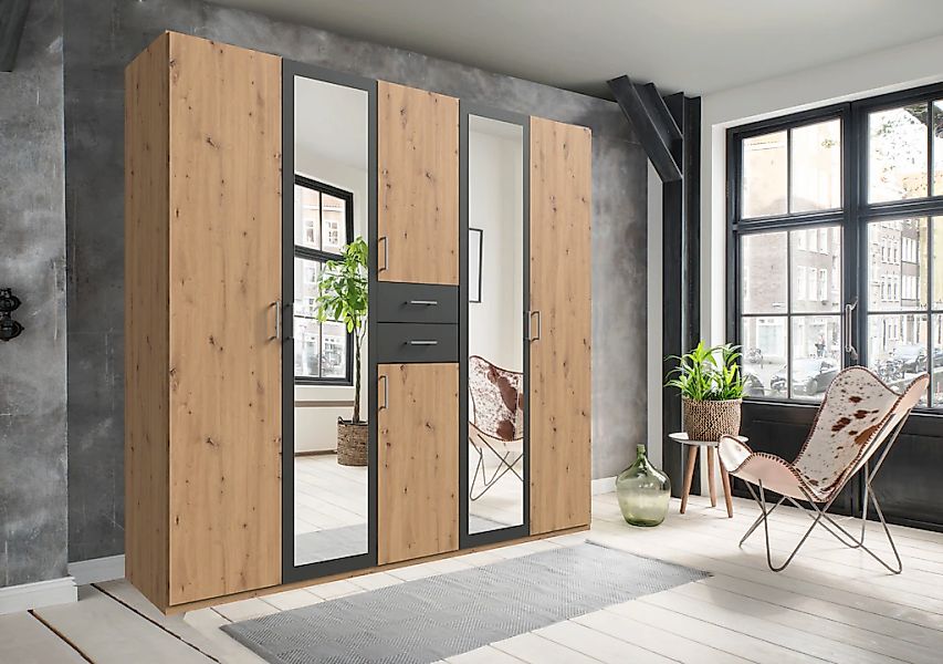 Wimex Kleiderschrank "Diver Drehtürenschrank mit Spiegel, 180, 225 o. 270cm günstig online kaufen