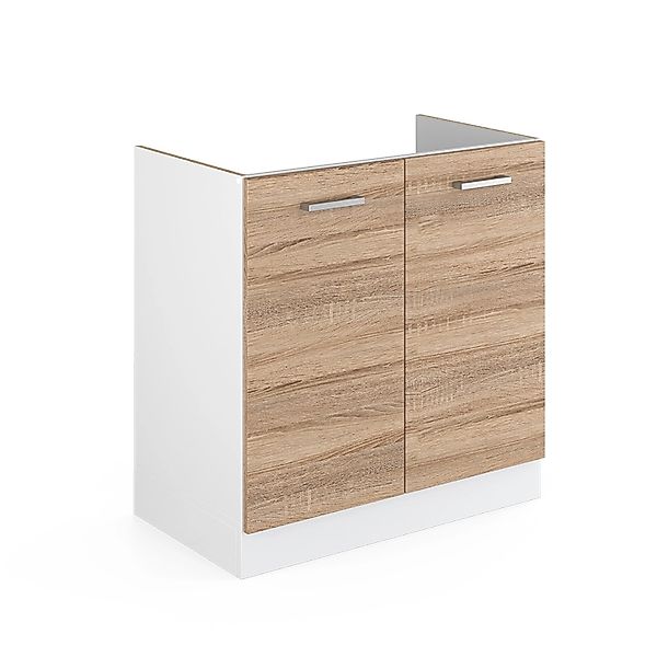 Vicco Unterschrank R-Line, Sonoma/Weiß, 80 cm ohne Arbeitsplatte (1-St) günstig online kaufen