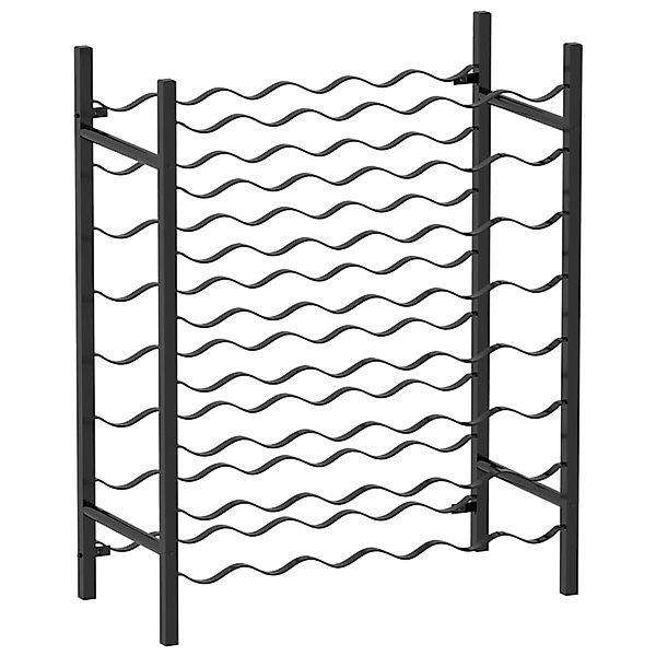 vidaXL Weinregal für 48 Flaschen Schwarz Metall günstig online kaufen