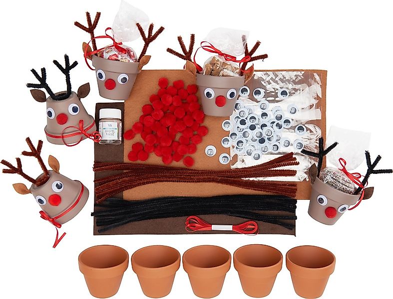 VBS Kreativset Tontopf Elche, 5 Stück günstig online kaufen