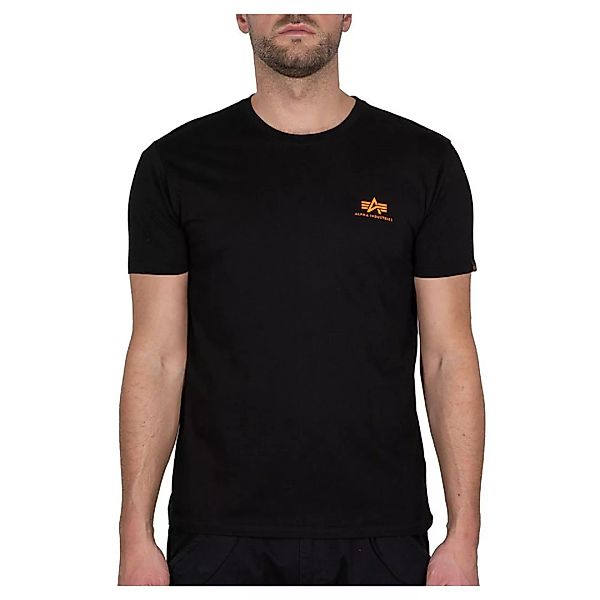Alpha Industries Basic Small Logo Neon Print Kurzärmeliges T-shirt S Black günstig online kaufen