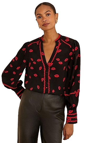 Love & Roses Langarmbluse Love & Roses Bluse mit Kerbausschnitt, Regular (1 günstig online kaufen