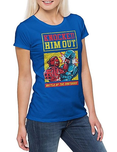 Urban Backwoods Print-Shirt Robot Boxing Fight Damen T-Shirt Robo Roboter K günstig online kaufen