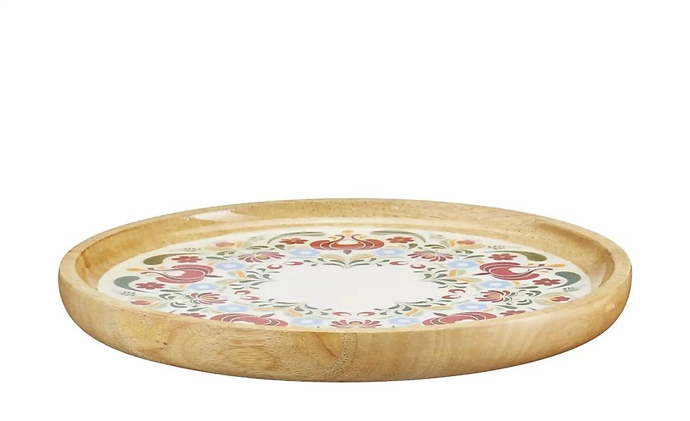 HOME STORY Deko Teller   ¦ holzfarben ¦ Massivholz,Kunststoff ¦ Maße (cm): günstig online kaufen