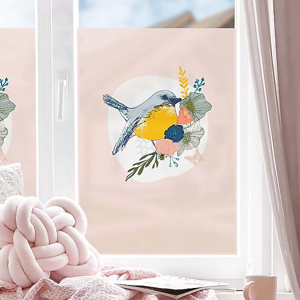 Fensterfolie Lisa Dolson - Vogel im Frühling günstig online kaufen