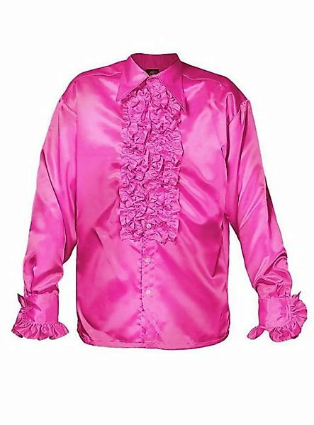 thetru T-Shirt Schlagerstar Rüschenhemd pink Knalliges Hemd für 70er Jahre günstig online kaufen