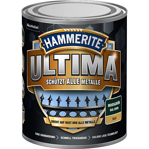Hammerite Metallschutz-Lack Ultima Matt 750 ml Moosgrün RAL6005 günstig online kaufen