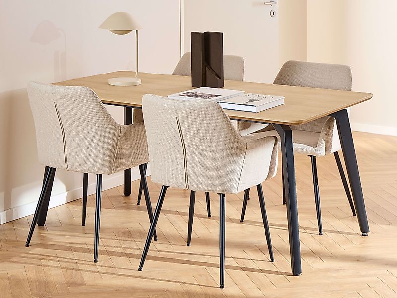 ACTONA GROUP Esszimmer-Set »Essgruppe, Speisetisch mit Wohnzimmerstühlen« S günstig online kaufen