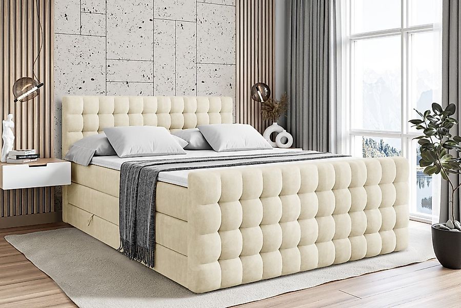 ALTDECOR Boxspringbett VIONE-Z KING (mit Matratze und Lattenrost Topper Pol günstig online kaufen