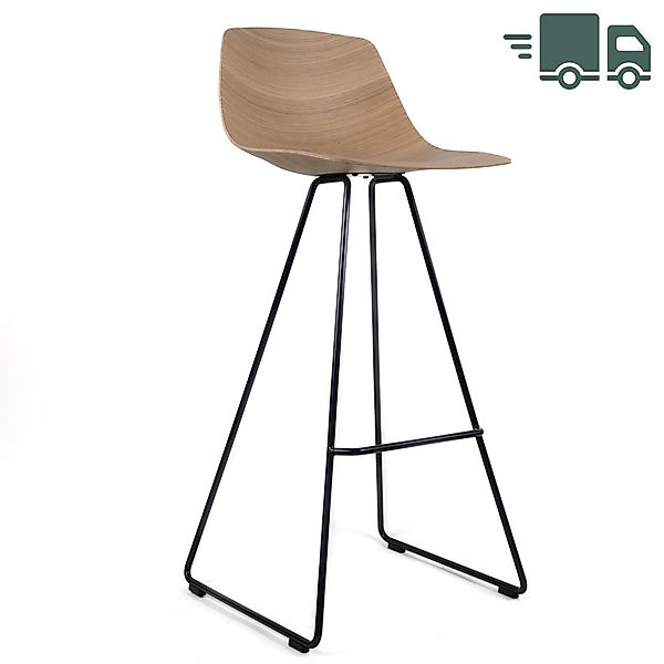 lapalma MIUNN  Barhocker | Sitzschale Eiche | Kufengestell schwarz günstig online kaufen
