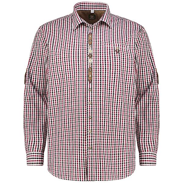 Orbis Trachtenhemd mit Krempelärmeln Farbe weinrot Größe: 5XL günstig online kaufen