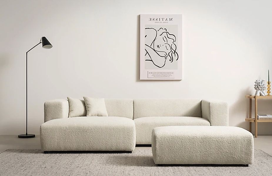 Home affaire Polsterecke »BAKELS, Ecksofa-Set mit Hocker, L-Form mit Schlaf günstig online kaufen