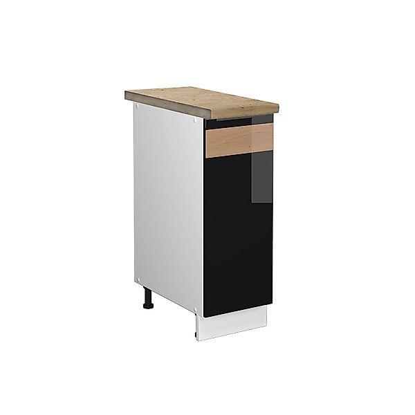 Vicco Apothekerschrank Fame-Line, Schwarz Eiche hochglanz/Weiß, günstig online kaufen