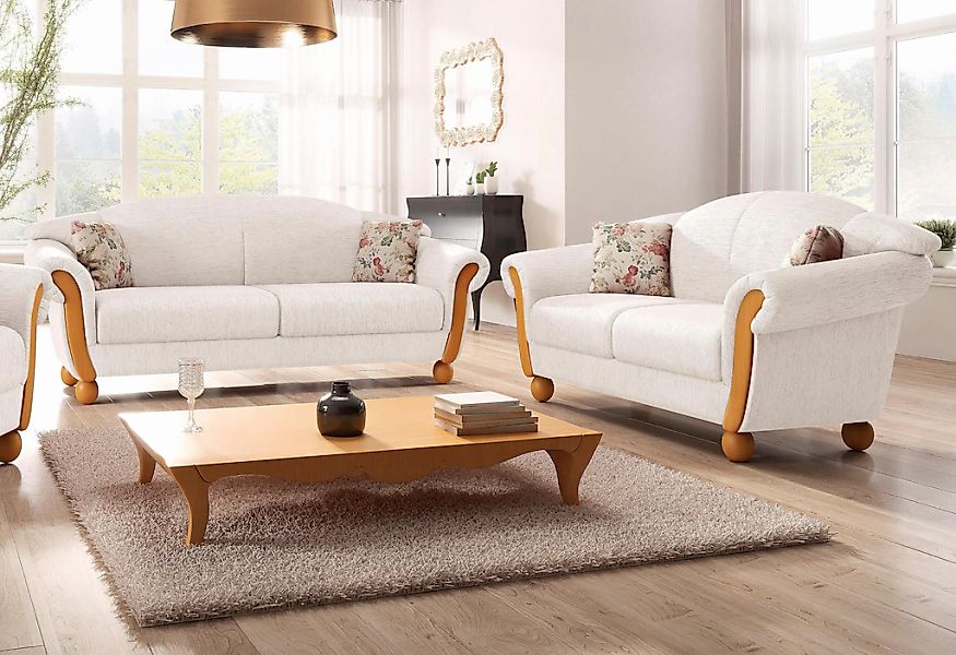 Home affaire Polstergarnitur "Milano, bequem durch Federkern, Landhaus Stil günstig online kaufen