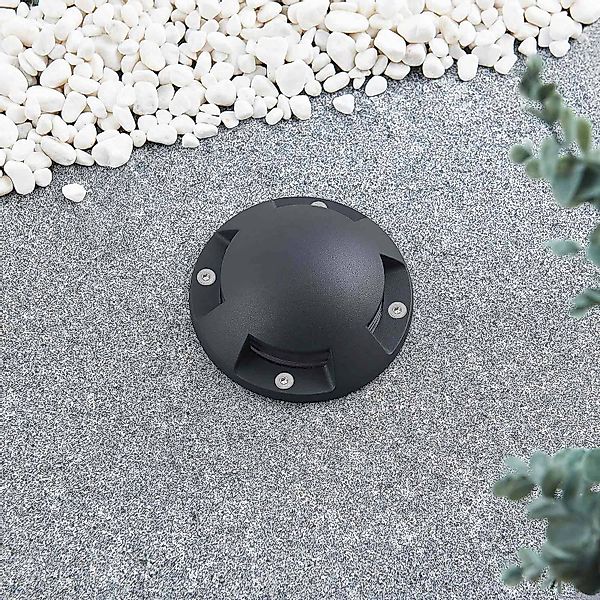 Lindby LED-Bodenstrahler Huban, 15 cm, 4-flammig, anthrazit günstig online kaufen