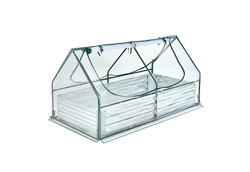 COSTWAY Gewächshaus Frühbeet, 3in1, mit Hochbeet, PVC-Folie, 2 Fenstern, 18 günstig online kaufen