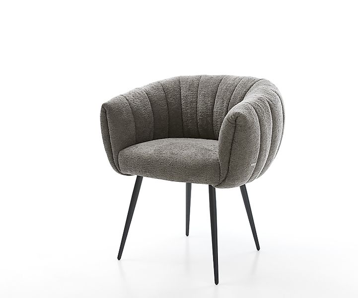 Esszimmerstuhl Jada-Flex Bouclé Soft Schlamm 4-Fuß konisch Schwarz Taschenf günstig online kaufen