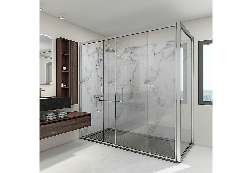 neu.haus Duschrückwand, (Set, 12-tlg), Wandpaneel »Bladel« 120 x 60 cm Whit günstig online kaufen