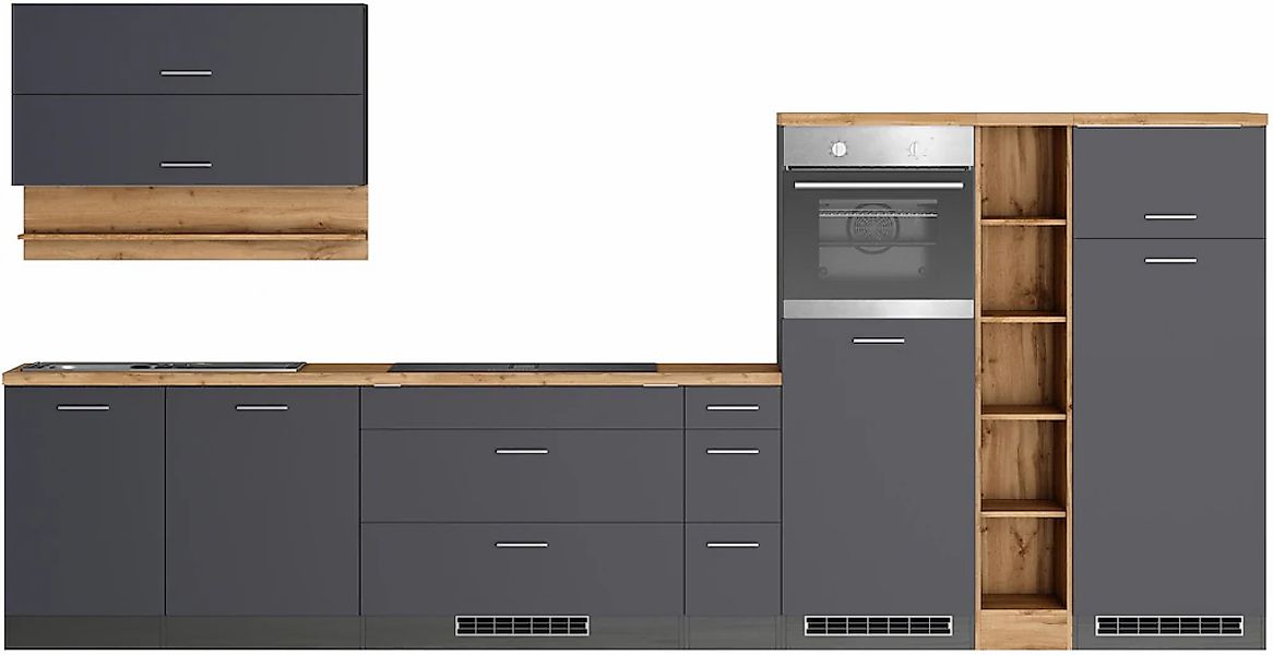 KOCHSTATION Küchenzeile "KS-Milan, optional mit Muldenlüfter" Breite 390 cm günstig online kaufen